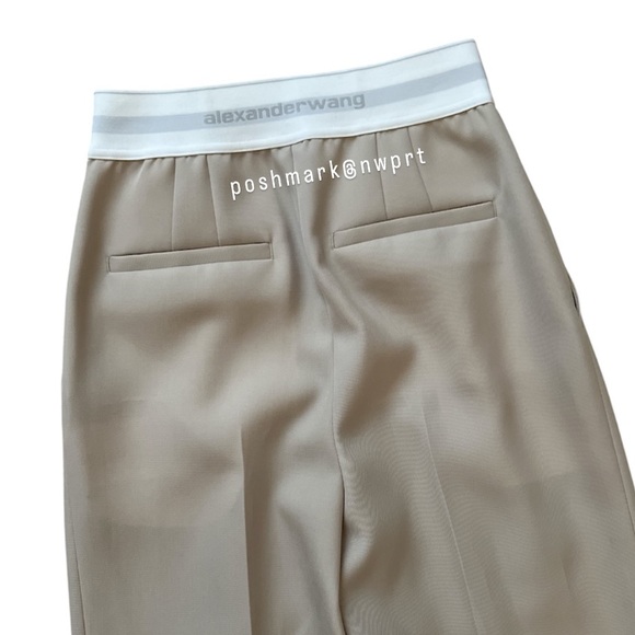NWT ✨ Alexander Wang Pleated Wool Trousers High Waist Dress Pants Beige 0 XS - Picture 9 of 15